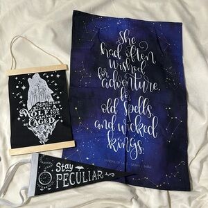 Owl Crate Wall Hanging Poster, Pennant, and Towel